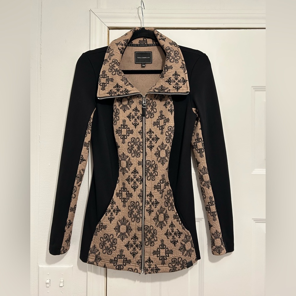 Tonia Debellis Black and Tan Jacket Medium